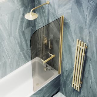 Шторка на ванну MaybahGlass MGV-765-3 40см золото